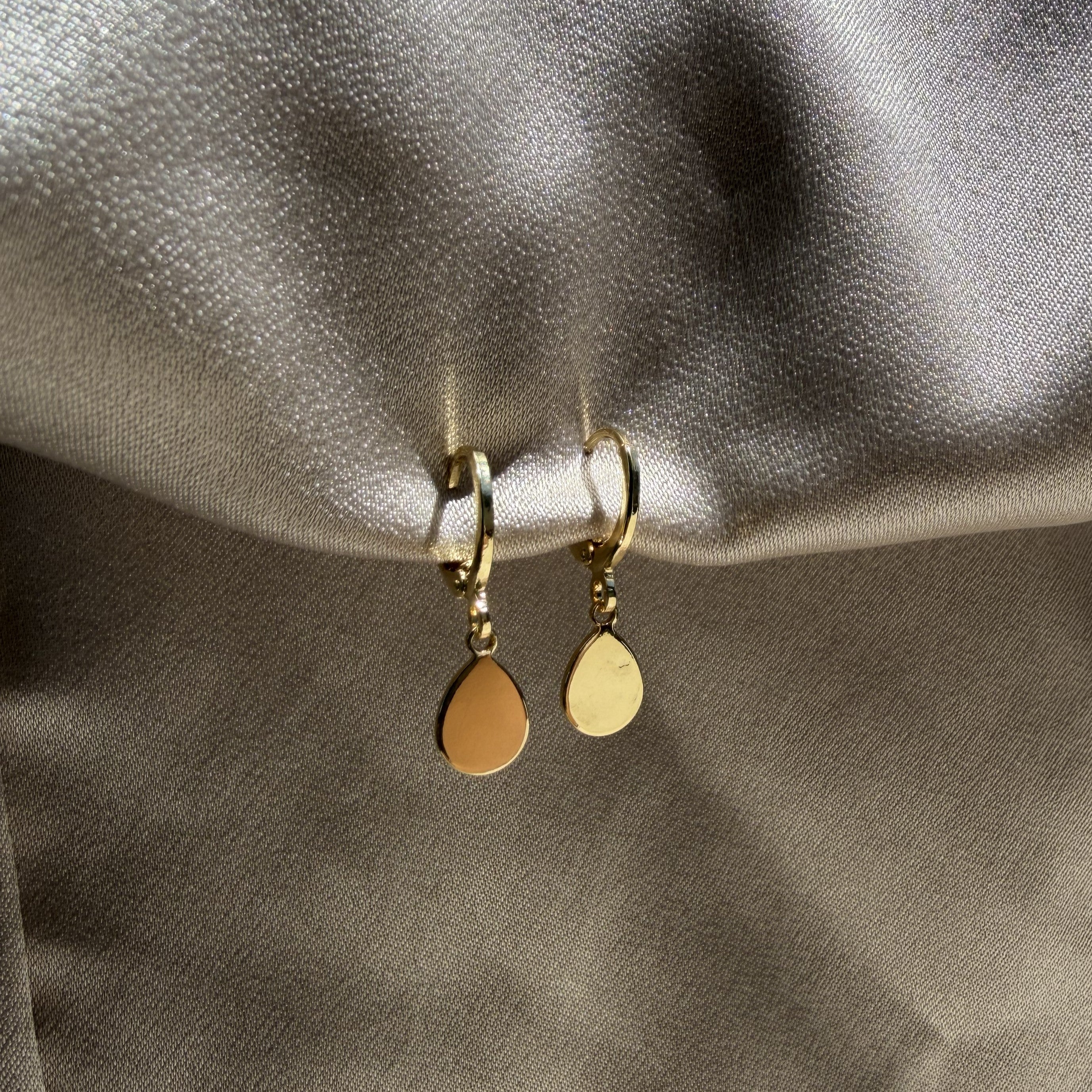 Golden Tear Drop Earring