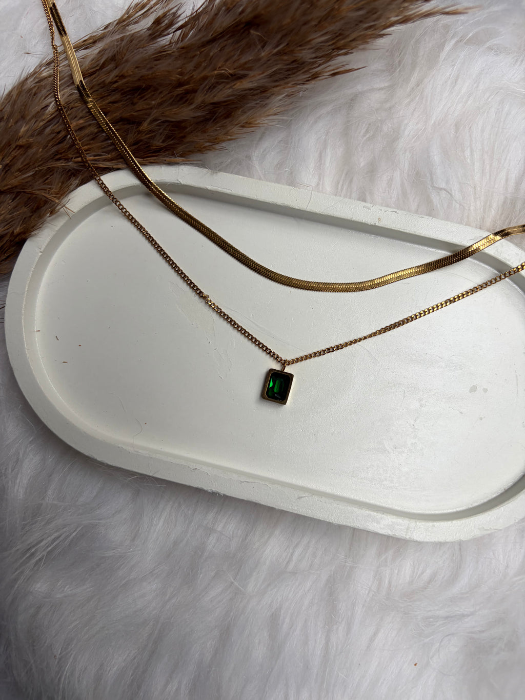 Emerald Double Layer Neckchain