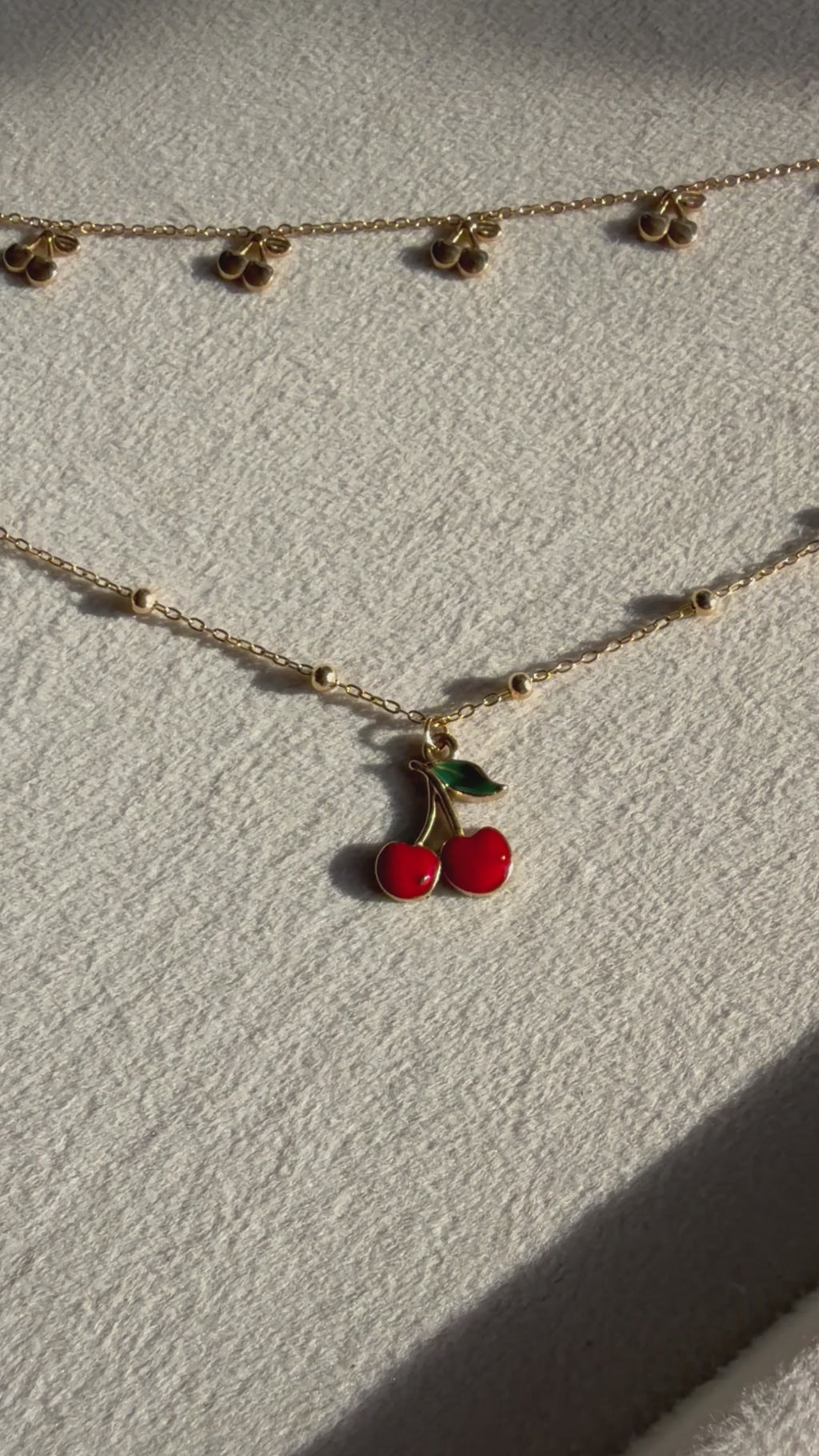 Cherry Charm Layered Neckchain