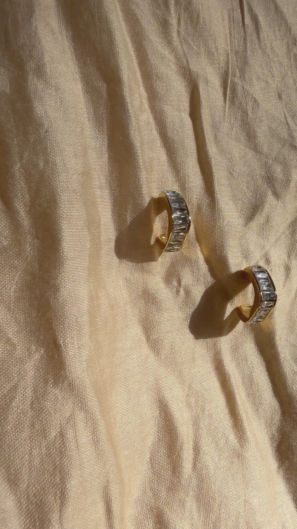 Baguette Crystal Hoop Earrings
