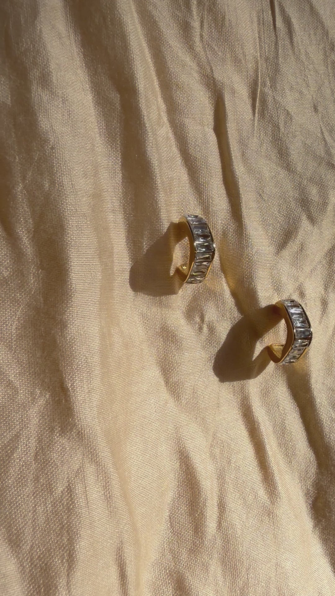Baguette Crystal Hoop Earrings