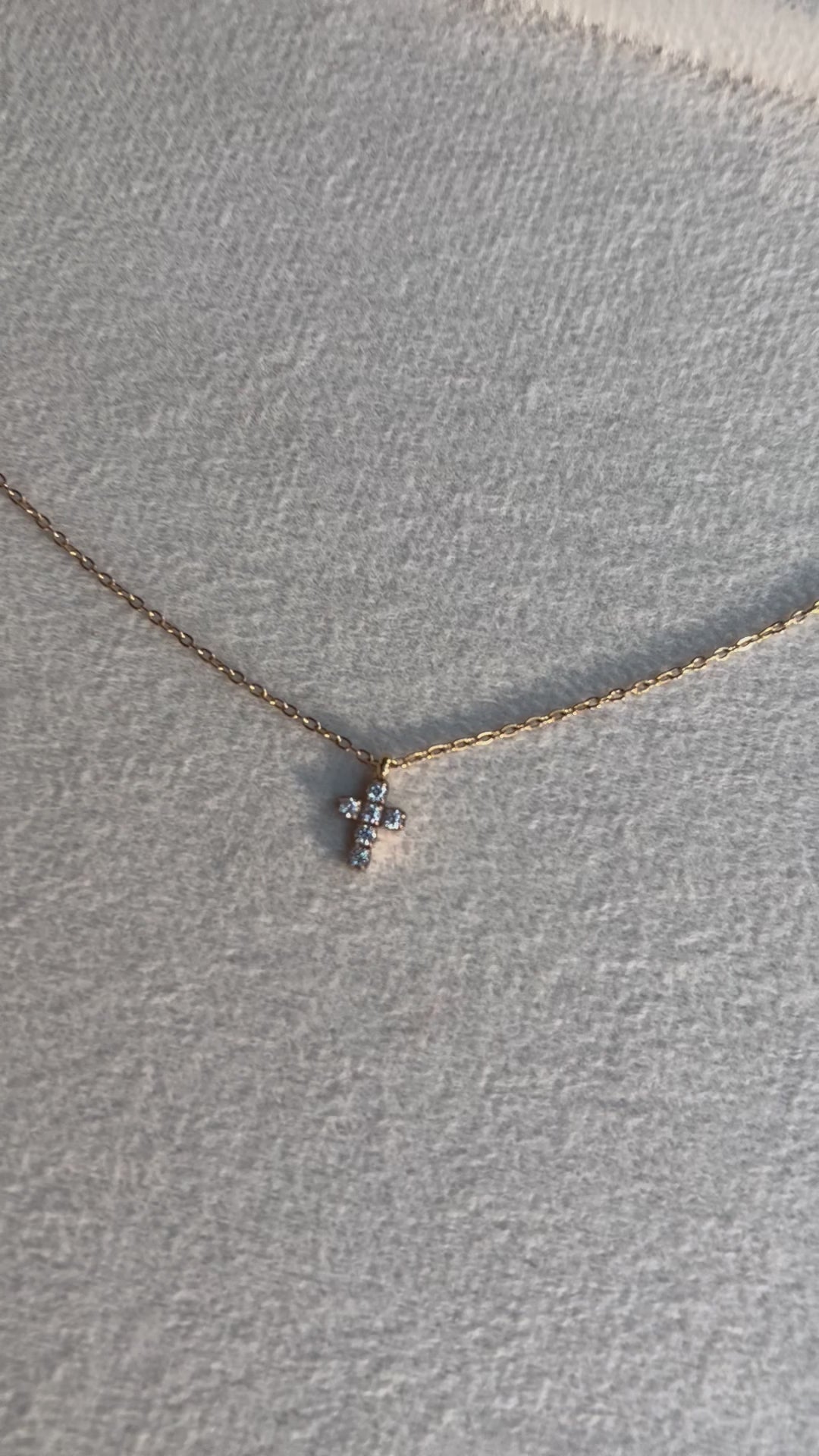 Mini Crystal Cross Pendant Necklace